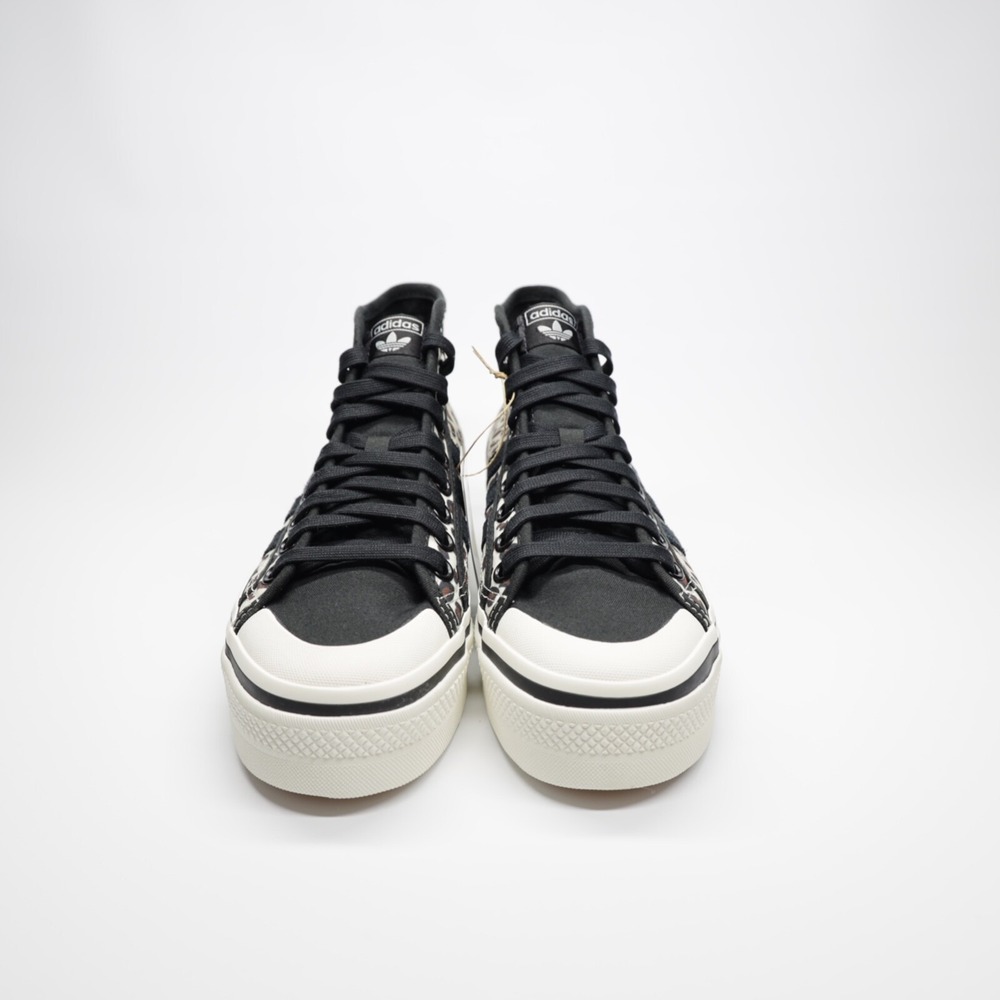 Adidas Originals Women's Nizza Platform Mid Shoes White/Black/Beige Size‎ 9 - Picture 7 of 9